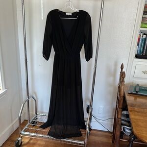 Sugarlips Black Sheer Long Sleeve Dress